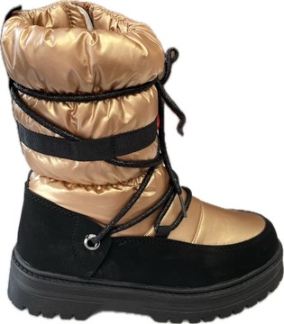 MISS E KOZAKI BOTKI OCIEPLANE 6585 GOLD BLACK R 35