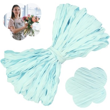 OZDOBNA RAFIA FLORYSTYCZNA 10m BŁĘKITNA