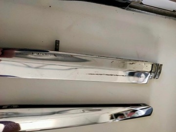 Задняя хромированная шейка, 3 детали с прокладкой Mercedes 107