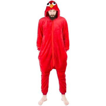 ONESIE PRZEBRANIE NIEBIESKI ELMO JEDNOCZĘŚCIOWA PIŻAMA KIGURUMI DRES S