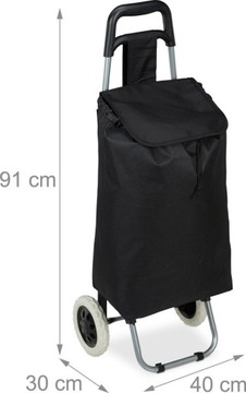 Тележка для покупок Relaxdays черная, металл