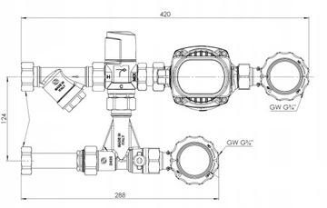 НАСОСНАЯ ГРУППА BPS 991 AP с термостатическим клапаном ATM 561, насос APH AFRISO