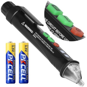 INDUKCYJNY TESTER NAPIĘCIA 12-1000V AC/DC LATARKA