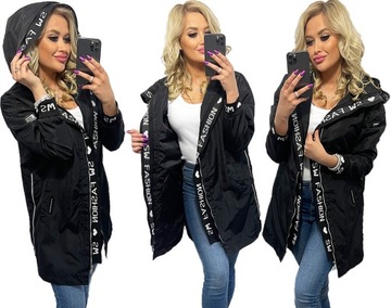 LUŹNA PROSTA PARKA płaszcz Z KAPTUREM 4 KOLORY XL