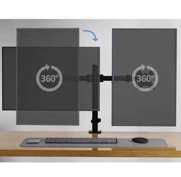 НАДЕЖНЫЙ ДЕРЖАТЕЛЬ ДЛЯ ДВУХ МОНИТОРОВ, РЕГУЛИРУЕМЫЙ НАСТОЛЬНЫЙ УНИВЕРСАЛЬНЫЙ VESA 10-32