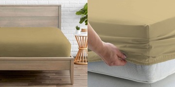 Prześcieradło z gumką satyna bawełniania 160x200 N