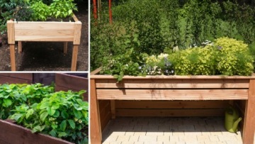 Деревянный ящик для клумбы на ножках для террасы, горшок гербарий 118х40см ЭКО