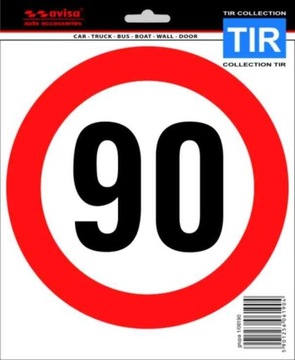 Naklejka OGRANICZENIE PRĘDKOŚCI 90 KM H TIR