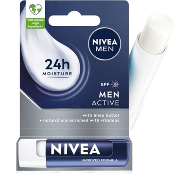NIVEA POMADKA DO UST PIELĘGNUJĄCA MEN ACTIVE SPF 15 dla Pana nawilżająca