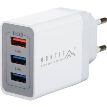 SZYBKA ŁADOWARKA SIECIOWA 3 x USB QC 3.0 30W MOCNA