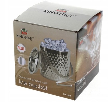 ВЕДРО ДЛЯ ЛЬДА КОНТЕЙНЕР ДЛЯ ЛЬДА С ЩИПЦАМИ 1,5 Л D