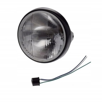 Lampa Reflektor 7 H4 Homologacja Czarna Ramka