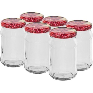 Słoik TO 300 ml z kolorową zakrętką fi 66 - 6szt. BROWIN (132305)