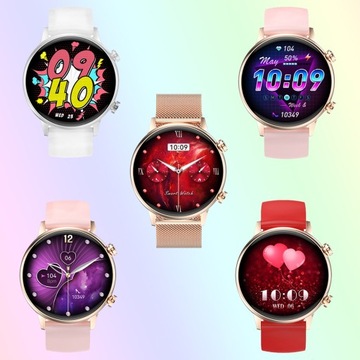 SMARTWATCH ENTER ROZMOWY PL MENU RÓŻOWE ZŁOTO MESH