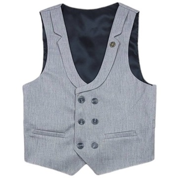 ЭЛЕГАНТНЫЙ КОМПЛЕКТ ДЛЯ МАЛЬЧИКА С РУБАШКОЙ, ЖИЛЕТОМ И ГАЛСТУКОМ-БАБОЧКОЙ 146