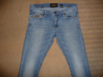 Spodnie dżinsy SUPERDRY W36/L34=47/110cm jeansy