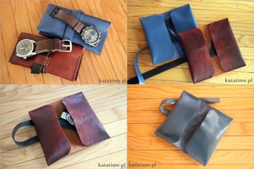 Дорожный футляр для двух часов-сумки на роликах - кожа ручной работы ОТЛИЧНЫЙ ПОДАРОК.
