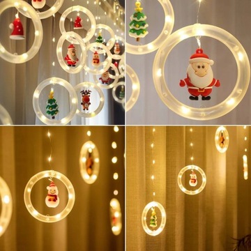 СУПЕР СВЕТОДИОДНЫЕ ПРОВОДНЫЕ ЛАМПЫ СВЕТОДИОДНЫЕ ЗАНАВЕСЫ USB SANTA