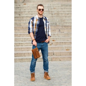 Практическая кожаная мужская рука коричневая рука