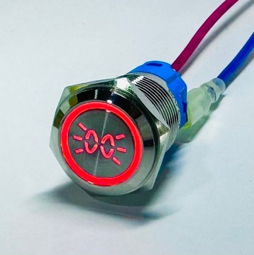 Przycisk przełącznik podświetlany światła pozycyjne 16mm LED 12V 24V bi