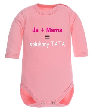 Детское боди с надписью Me + Mom = Broke Dad