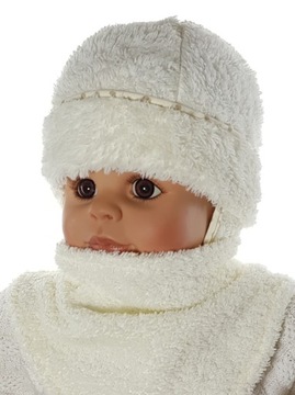 КОМПЛЕКТ TEDDY BEAR (ИЗ 2 ПРЕДМЕТОВ) ШАПКА С УШАМИ + ШАРФ 0-12 М ЗИМА