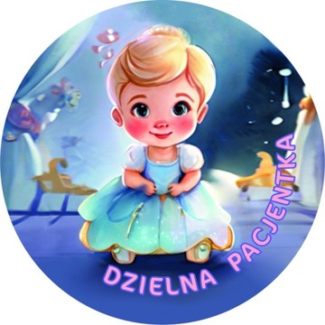 Naklejki motywacyjne dzielna pacjentka DUŻE 5 cm dla dziewczynek 100 szt.