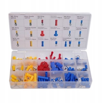 НАБОР ИЗОЛИРОВАННЫХ КОНЦЕВ РАЗЪЕМОВ РАЗЪЕМЫ В КОРОБКЕ 160 шт.