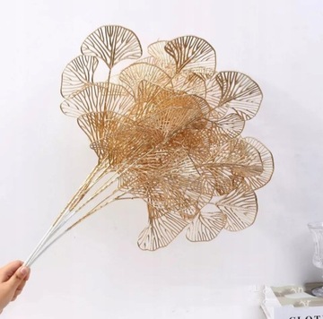 Золотая декоративная ветка Листья для вазы Искусственные цветы для букета