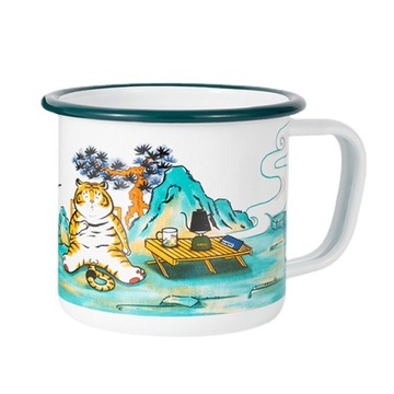 Błękitny kubek emaliowany 300ml kubki emaliowane n