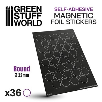GSW Round Magnetic Sheet SELF-ADHESIVE - 32mm