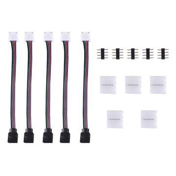 1 ZESTAW ZŁĄCZA TAŚMY OŚWIETLENIA LED RGB 4-PINOWA ZWROTKA TAŚMY LED 10 MM PASEK DO PO
