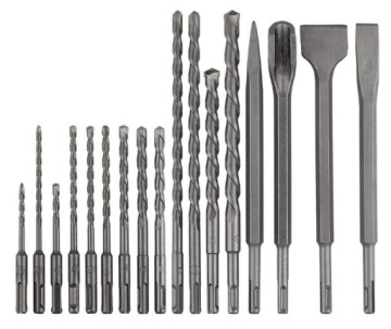 НАБОР СВЕРЛ И ДОЛОТО SDS+ СВЕРЛА ПО БЕТОНУ 17 ЭЛЕМЕНТОВ