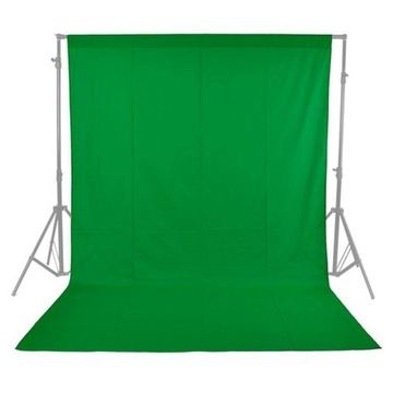Tło materiałowe 3x6m zielone bawełna z tunelem Green Screen