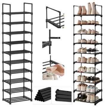 SZAFKA NA BUTY REGAŁ PÓŁKA STOJAK ORGANIZER CZARNY