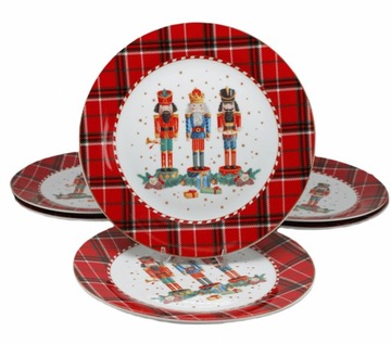 6 x Talerz Świąteczny Komplet Talerzy Zestaw Boże Narodzenie Święta