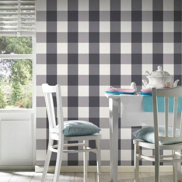 ВИНИЛОВЫЕ ОБОИ СЕРЫЕ ОБОИ С ШОТЛАНДСКИМ УЗОРОМ