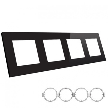 B-LINE CZARNA RAMKA SZKLANA CZTEROKROTNA X4