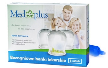 Bańki bezogniowe szklane z pompką 8 szt.