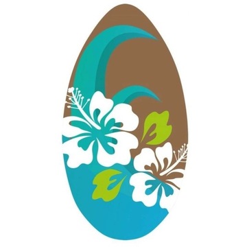 DREWNIANA DESKA DO SURFOWANIA W KWIATY SKIMBOARD SPORTX 94 CM