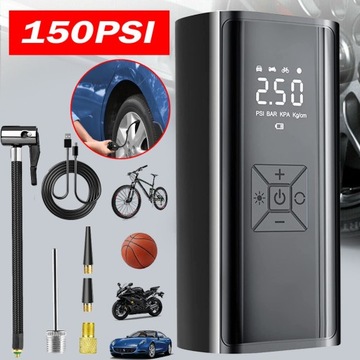 POMPKA ROWEROWA, POMPKA DO OPON, SPRĘŻARKA POWIETRZA, Z WYŚWIETLACZ LCD
