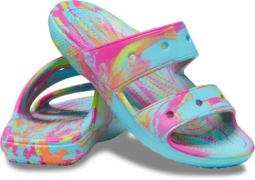 Damskie Lekkie Buty Klapki Crocs Classic Marbled Sandal 36-37