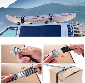 НАБОР ИЗ 6 ШТ. ФИКСИРОВАННЫЕ РЕМНИ С ТРЕЩОТКОЙ 4М ДЛЯ ВЕЛОСИПЕДА И МОТОЦИКЛА