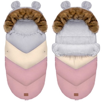 ТЕПЛЫЙ, СТЕГАНЫЙ, РОЗОВЫЙ СПАЛЬНИК ДЛЯ КОЛЯСКИ