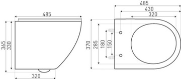 Каркас унитаза скрытого монтажа, чаша Rimels P BOARD, золото.