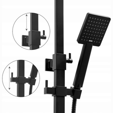 Zestaw prysznicowy bateria panel deszczownica czarny Yoka Home Cube