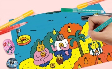 АКРИЛОВЫЕ МАРКЕРЫ ДЛЯ ПОКРАСКИ, ВОДОНЕПРОНИЦАЕМЫЕ МАРКЕРЫ, НАБОР