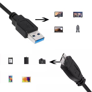 КАБЕЛЬ USB 3.0 A-B MICRUSB B ДЛЯ ДИСКА 1,5м