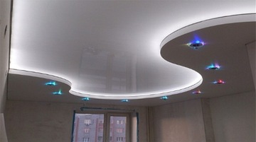 Металлизированная пленка с гарпунной системой, цвет Натяжной потолок.