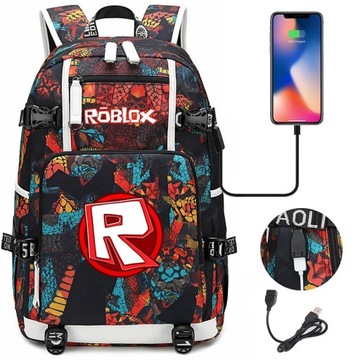 ВОДОНЕПРОНИЦАЕМЫЙ ШКОЛЬНЫЙ РЮКЗАК ROBLOX USB НОВЫЙ